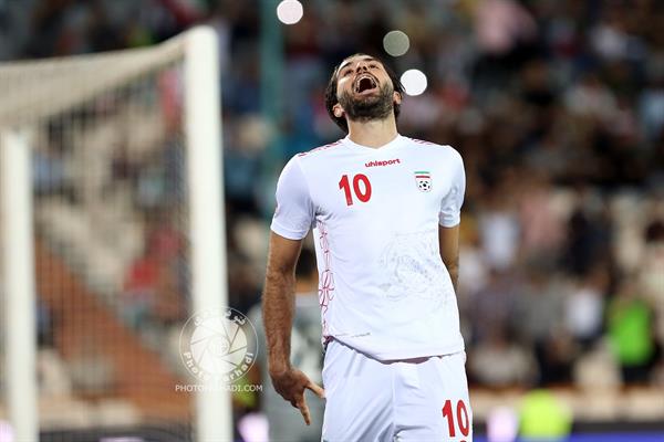 ورزشی ، فوتبال ، مقدماتی جام جهانی قطر 2022 ، 18 مهر 1398 ، ایران 14 کامبوج 0 ،   شادی گل کریم انصاری فر